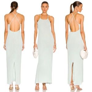 AUTEUR Joan Open Back Rib Knit Maxi Dress NWT